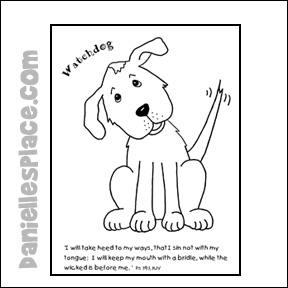 Watchdog Coloring Sheet with Bible verse from www.daniellesplace.com