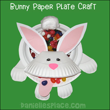 Easter Craft - Paper Plate Easter Bunny Candy Dish Craft Kids Can Make www.daniellesplace.com