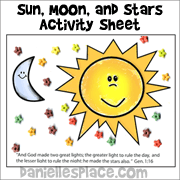 God Created the Sun, Moon, and Stars Craft from www.daniellesplace.com