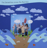 Moses crosses the Red Sea scrapbook page