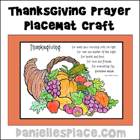 Thanksgiving Placemat with Poem Craft from www.daniellesplace.com