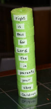 Sunday School Stack the O's Bible verse Review Game