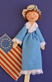 Stick Puppet Betsy Ross Puppet