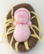 sunday School Baby jesus in the manger sock bible craft for kids