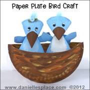 Birds in Nest Paper Plate Nest Craft