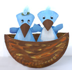 Paper Plate Blue Birds in Nest Craft for kids