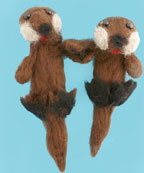 Otters Holding Hand Felted Craft