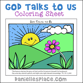 God Talks to Us Coloring Sheet for Balaam Sunday School Lesson on www.daniellesplace.com