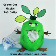 Green Guy Plastic Grocery Bag Caddy Mil Jug Earth Day Craft Project for Kids