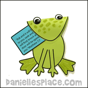 Paper frog with Bible Verse Sunday School Craft for Kids 2