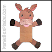 Donkey paper bag puppet craft