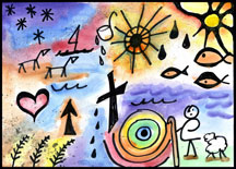 line-symbol-picture for Christian Homeschool Art Lesson