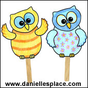 owl stick puppets www.daniellesplace.com