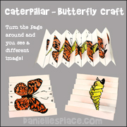 Folded Paper Caterpillar Changing to a Butterfly Paper Craft