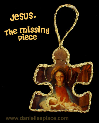 Jesus the Missing Piece Puzzle Piece Craft www.daniellesplace.com