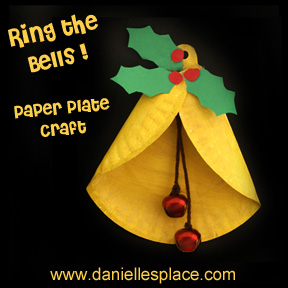 Paper plate Christmas Bell Craft for Kids www.daniellesplace.com