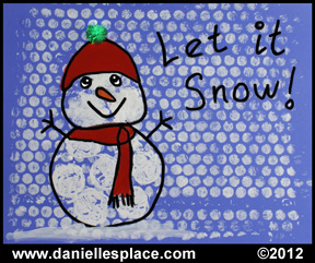 Bubble Wrap snowman and snow craft for children www.daniellesplace.com