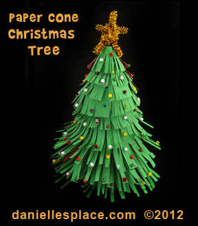 Paper Cone Christmas Tree Kids Can Make www.daniellesplace.com