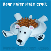 Polar bear paper plate craft from www.daniellesplace.com