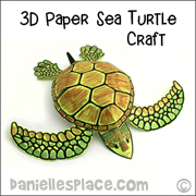 3D Paper Sea Turtle craft