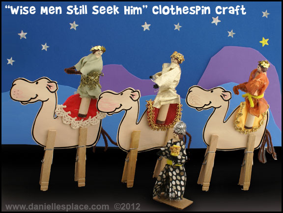 Wise Men Still Seek Him Clothespin Men and Camels Display www.daniellesplace.com