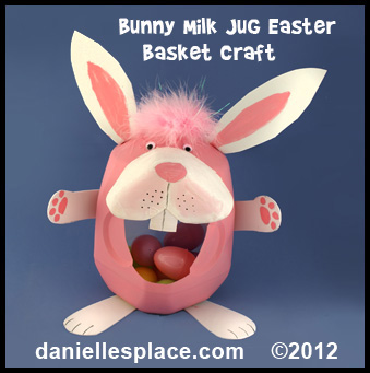 Easter Craft - Easter Bunny Milk Jug Craft Kids Can Make www.daniellesplace.com