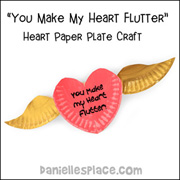 Paper Plate Heart with Wings Craft Kids Can Make www.daniellesplace.com