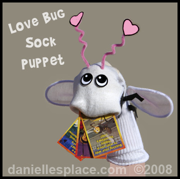 Love Bug Valentine's Day Sock Puppet