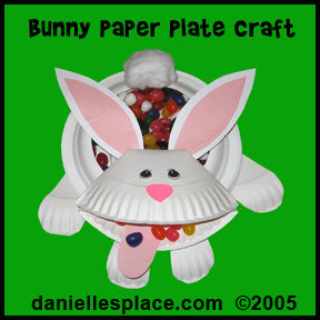 Easter Craft - Paper Plate Easter Bunny Candy Dish Craft Kids Can Make www.daniellesplace.com
