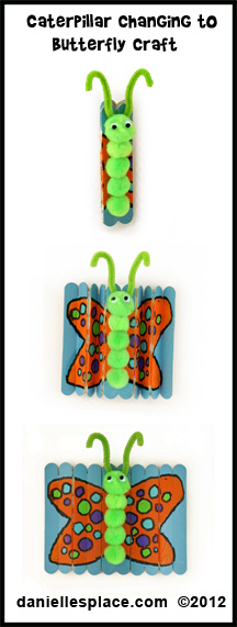 Caterpillar Changing to a Butterfly Craft Kids Can Make www.daniellesplace.com
