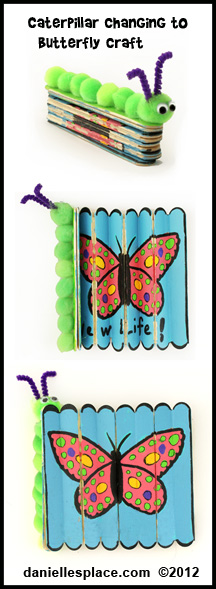 Caterpillar turning into a Butterfly Craft Kids Can Make www.daniellesplace.com