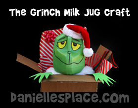 Grinch in Present Milk Jug Craft for Kids www.daniellesplace.com