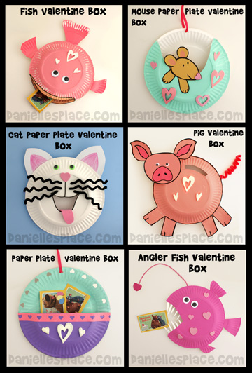 Paper Plate Valentine Boxes Crafts for Kids www.daniellesplace.com