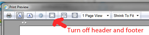 turn of header and footers