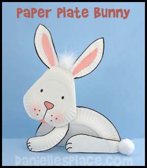 Bunny Paper Plate Craft www.daniellesplace.com