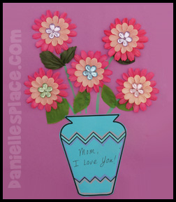 Mother Day Vase and Flower Craft www.daniellesplace.com