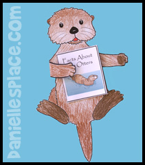 Otter holding a Book About Otter Craft for Kids www.daniellesplace.com