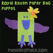 Royal Raven Paper Bag Puppet Craft from www.daniellesplace.com