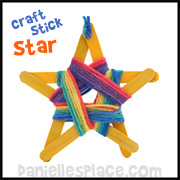 Yarn Wrapped Craft stick Star Christmas Craft