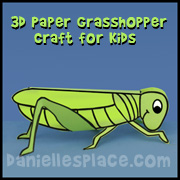 3D Grasshopper Craft for Kids