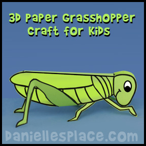 3D Grasshopper Craft for Children