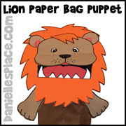 Lion Paper Bag Craft from www.daniellesplace.com