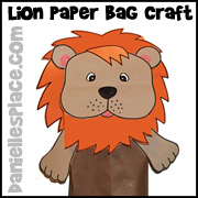 Lion Paper Bag Craft from www.daniellesplace.com