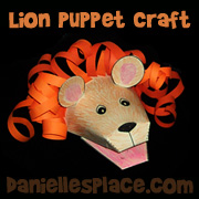 Lion Paper Puppet Craft from www.daniellesplace.com