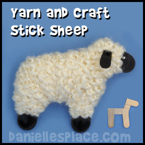 Craft Stick and Yarn Sheep Craft for Kids from www.daniellesplace.com