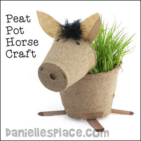 Horse Peat Pot Craft for Children from www.daniellesplace.com