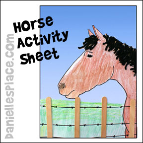 Horse Printable Activity Sheet from www.daniellesplace.com