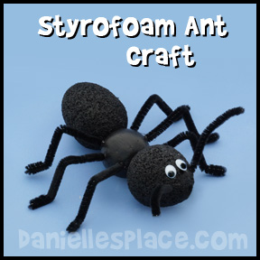 Ant Craft - Styrofoam Ant Craft for Kids from www.daniellesplace.com