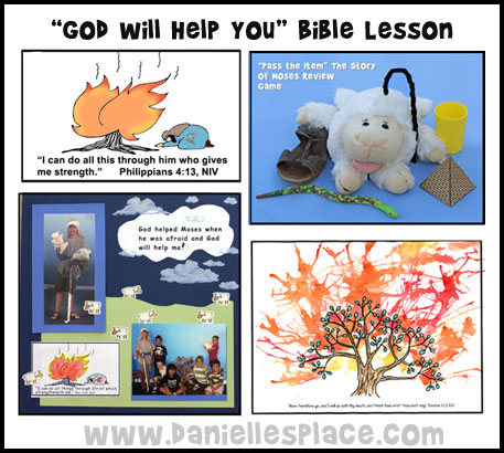 Moses Sunday School Lesson - Moses and the Burning Bush Bible Lesson with Crafts, Review Games, Printable Memory Verse Cards and Move from www.daniellesplace.com