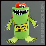 Monster Craft- Oatmeal Monster Tabletop Garbage Can Craft from www.daniellesplace.com